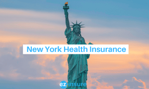 new york health insurance text overlaying image of the statue of liberty