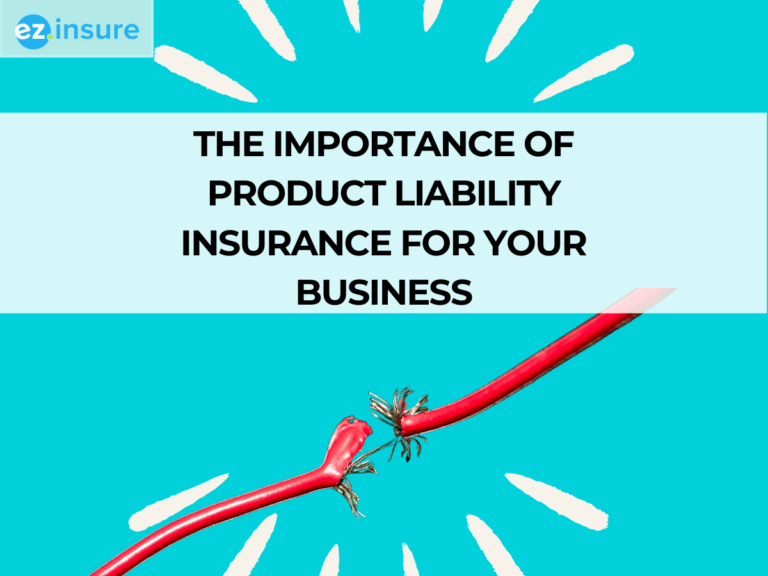 A visual of a red wire breaking with sparks, with the text 'The Importance of Product Liability Insurance for Your Business'